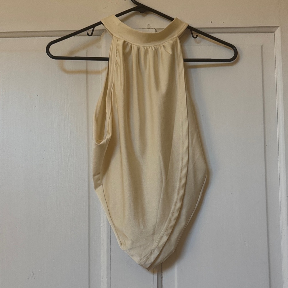 SHEIN Cream Halter Blouse